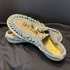 KEEN Uneek Sandals Men’s US 11 Blue Yellow | Woven Cord Water/Comfort Hiking